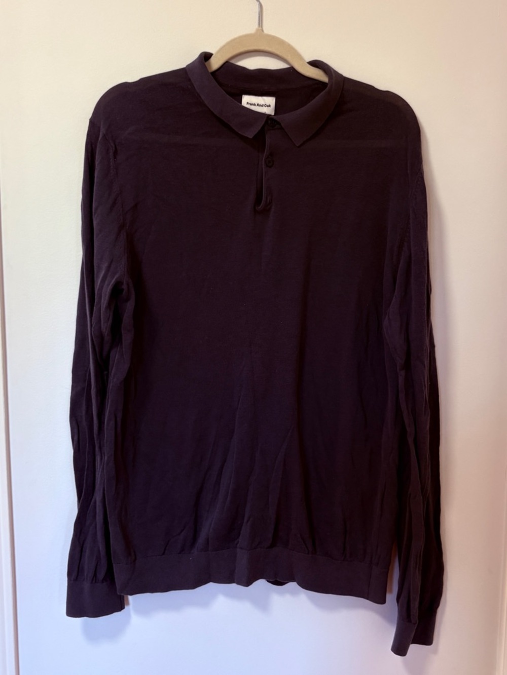 Frank and Oak Men’s Long Sleeve Pima Cotton Collared Shirt Light Weight size L